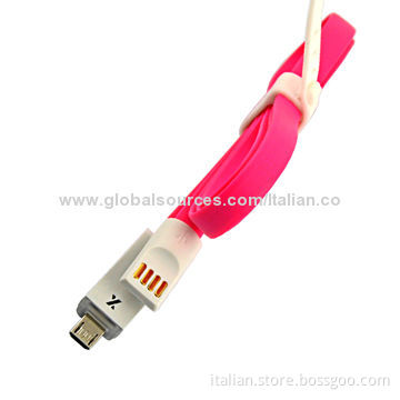 TPE material micro USB data and charging cable with LED light